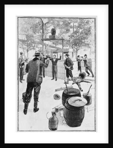 Print of a Moonshine Distillery Being Raided by Anonymous