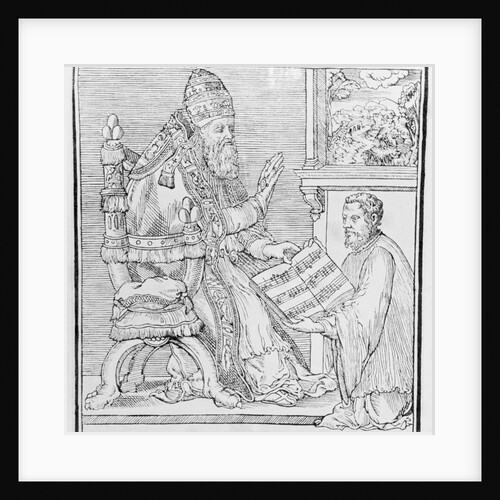 Woodcut of Palestrina Showing Pope Julian III His New Mass by Anonymous
