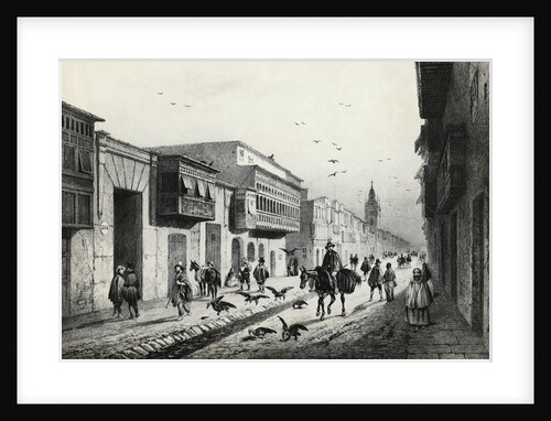 Street Scene with Travelers and Vultures by Anonymous
