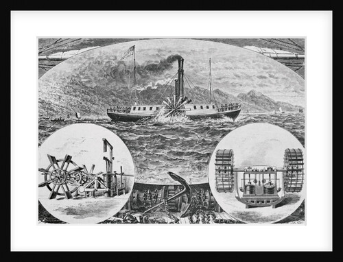 Depiction of Ship at Voyage Onset with Superimposed Machinery Examples by Anonymous