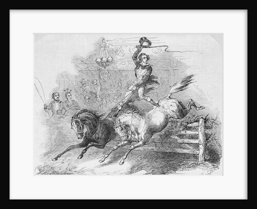 Woodcut of Jean Polaski in Horse Riding Event by Anonymous