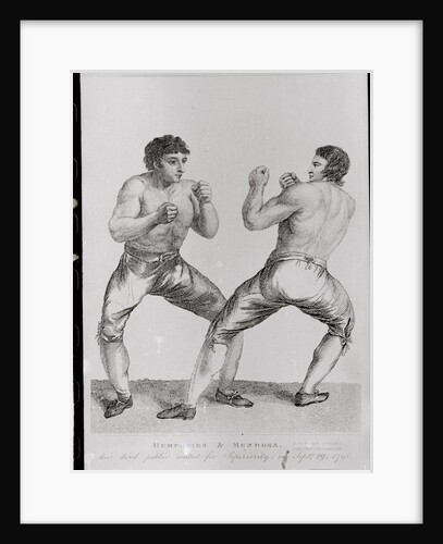 Print of Richard Humphreys and Daniel Mendoza Boxing by Anonymous