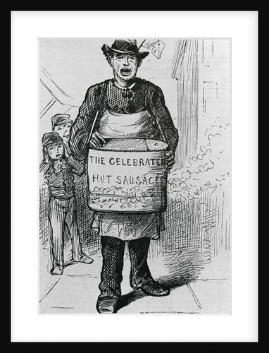 Vendor Holding Hot Dog Container by Anonymous