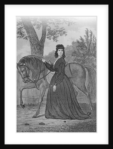 Emma Edmonds Standing with Horse by Anonymous