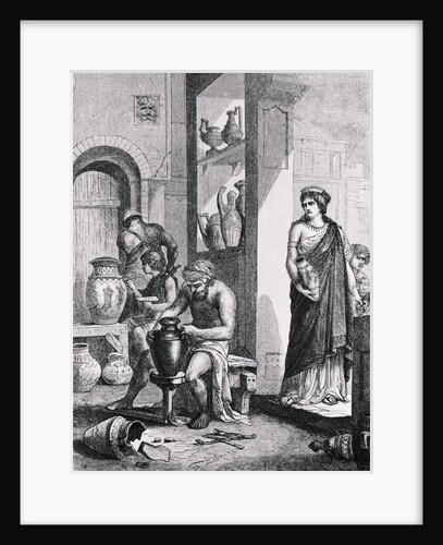 Greek Potter Creating in His Workshop by Anonymous