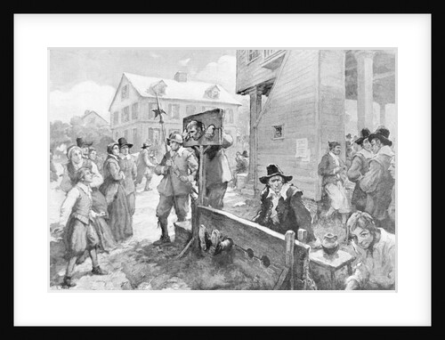 Pillory at Old Boston Town House Square Circa 1657 by Anonymous