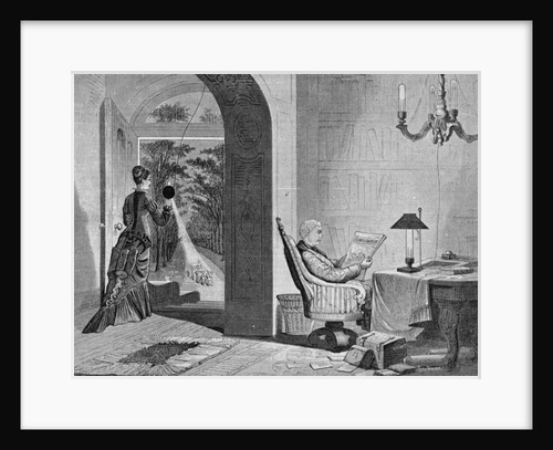 Couple at Home Using Sawyerman Electric Light by Anonymous