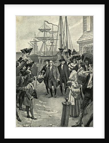 Illustration of Benjamin Franklin's Return to Philadelphia by Benjamin West Clinedinst