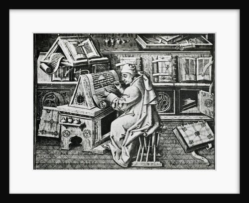 Monk Working on Scriptural Document by Anonymous