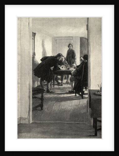 Men Working at Table by Anonymous