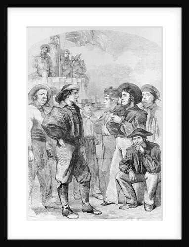 Woodcut of Early British Navy Men by Anonymous