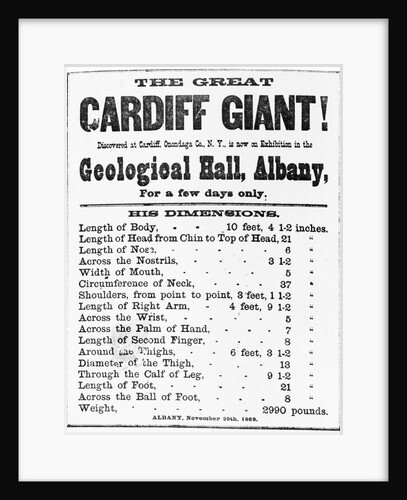 Poster for Cardiff Giant by Anonymous