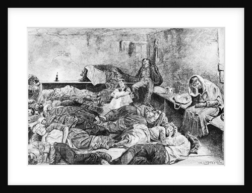 Illustration of 19th Century Lodging in the Bowery by Anonymous