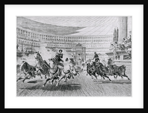Print of Chariot Racing in the Circus Maximus by Anonymous