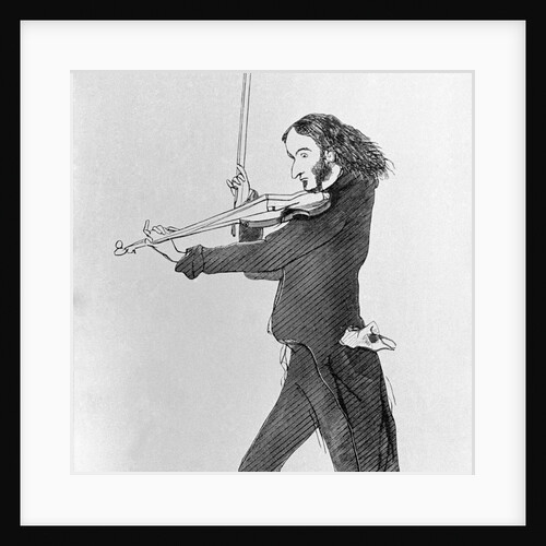 Nicolo Paganini Playing Violin by Anonymous