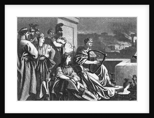 Illustration of Nero Playing While Rome Burns by Anonymous