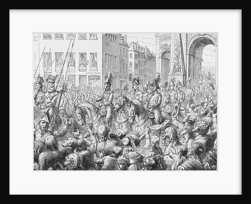 Francis II with Frederick Wilhelm and Alexander I Galloping Threw Town by Anonymous
