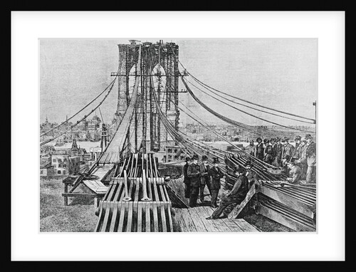 Men Building Brooklyn Bridge by Anonymous