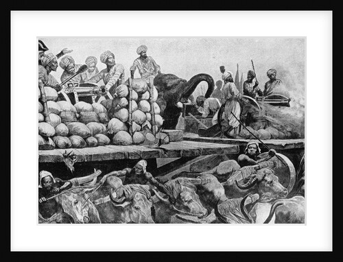 Illustration of Robert Clive Fighting the Prince of Bengal by Anonymous