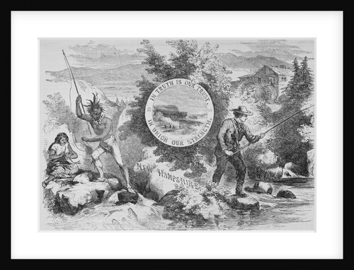 Elaborate Depiction of Caucasian and Native American Fishermen by Anonymous