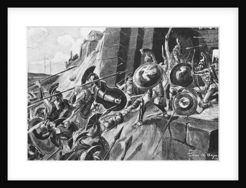 Print of the Spartans Capturing Mount Ithome by John A. Bryan