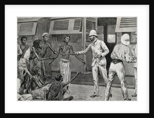 Starving Indian Residents Receiving Bread from Officials by Anonymous
