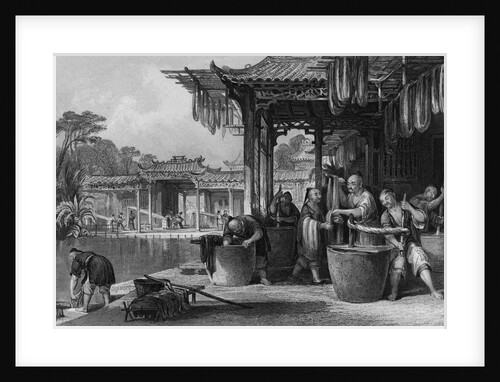 Workers Working with Cloth by Anonymous