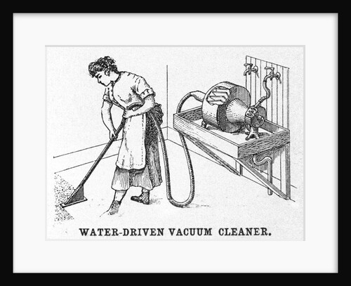 Woman Vacuuming Carpet by Anonymous