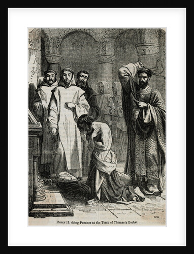Illustration of Henry II Symbolically Whipped At Tomb of Thomas Becket by Anonymous