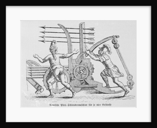 Roman Soldiers Preparing War Machine to Launch Arrows by Anonymous