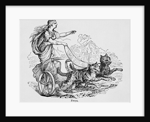 Freya Riding Chariot Driven by Cats by Anonymous