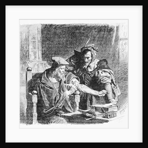 Faust Signs Deal with the Devil in Blood by Anonymous