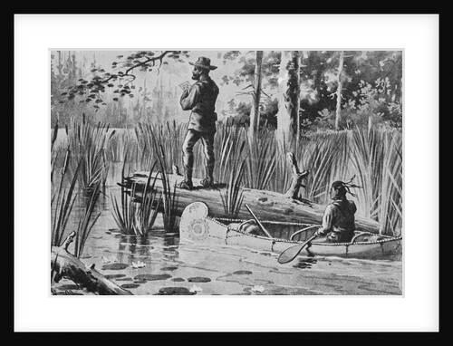 Illustration of Joseph Nicholas Nicollet Exploring Lake Itasca by Anonymous