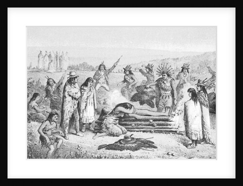 Illustration of Early Native Americans Burial Rites by Anonymous