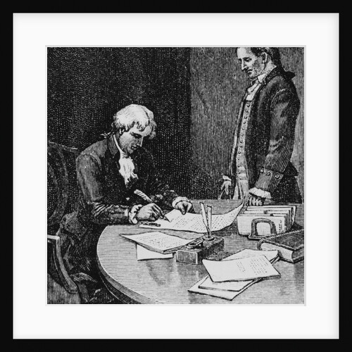 Illustration with Thomas Jefferson Approving the Louisiana Purchase by Anonymous