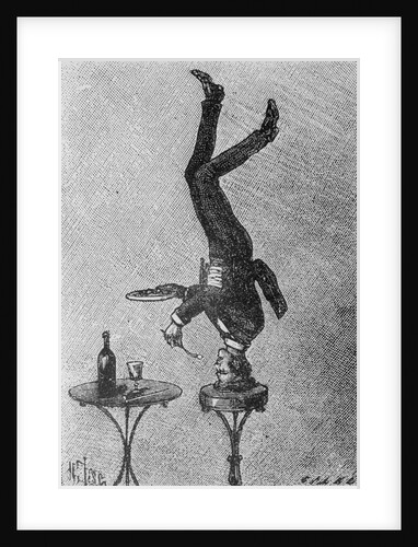 Man Standing on his Head Eating by Anonymous