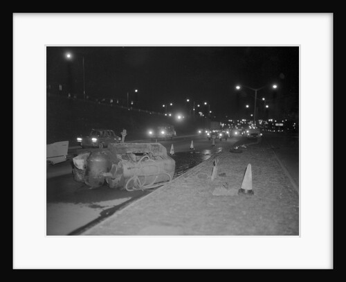 Wrecked Engine on Long Island Expressway by Anonymous