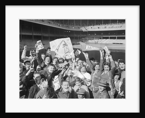 Yankee Fans Waving Pennants by Anonymous