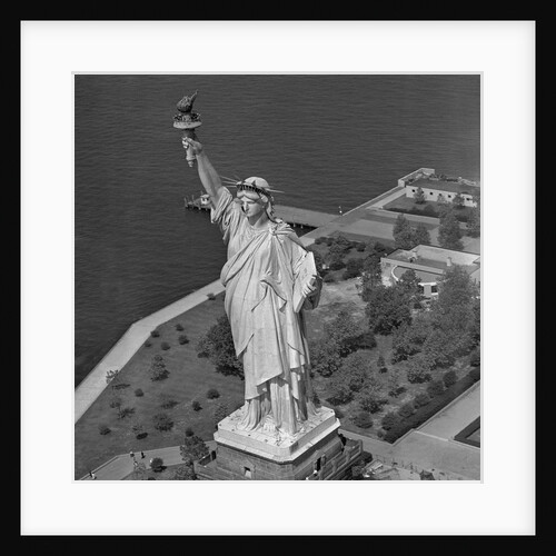 Aerial View of Statue of Liberty from Helicopter by Anonymous