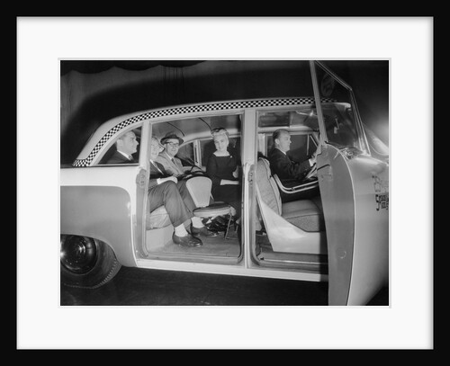 Interior View of Passengers Inside a New York City Checker Cab by Anonymous