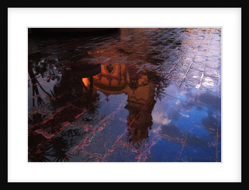 Church Reflected in Puddle by Anonymous