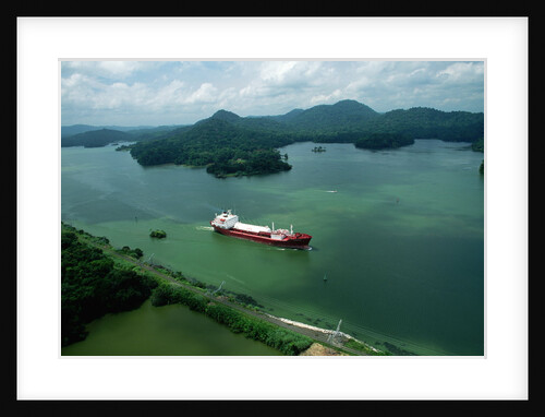 Cargo Ship in the Panama Canal by Anonymous