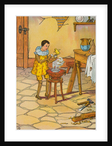 Pinocchio Holding Hatched Egg by Anonymous