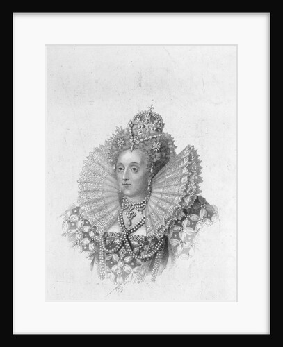 Illustrative Portrait of Queen Elizabeth I in Royal Dress by Anonymous