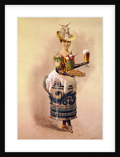Waitress with Beer and Pretzels by Anonymous