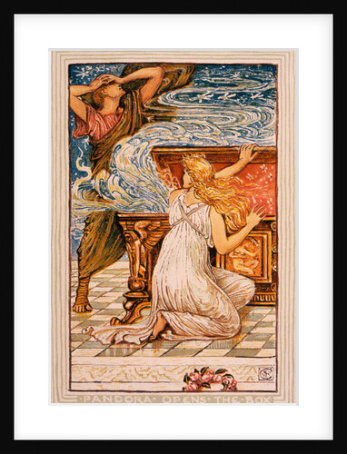 Illustration of Pandora Opening the Box by Walter Crane