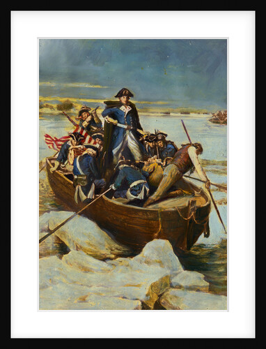 Illustration of George Washington and Men on Frozen Potomac by Anonymous