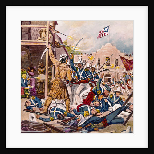 19th-Century Illustration of the Battle at the Alamo by Anonymous