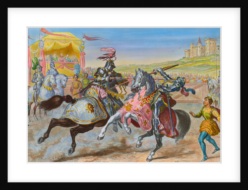 Illustration of Knights Jousting by Anonymous