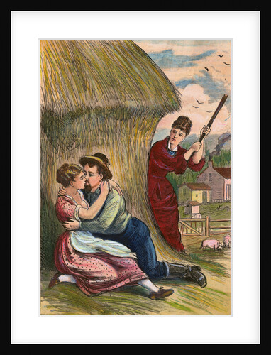 Woman Catching Husband with Mistress by Anonymous